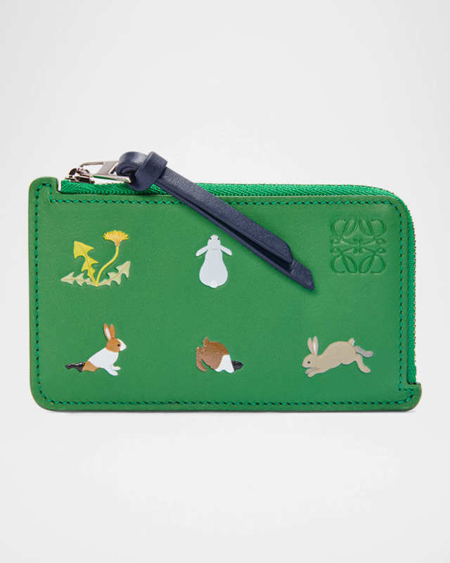 x Suna Fujita Bunnies Card Holder in Napa Leather